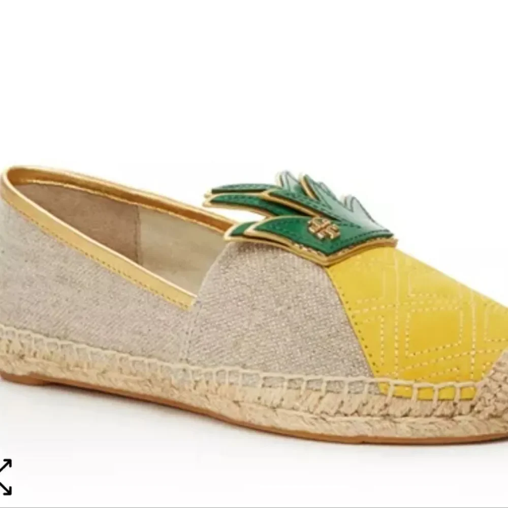 Tory Burch Women's Pineapple Espadrilles - Green and Yellow Size 5 NEW